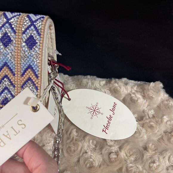 Starlet NWT Phoebe Jane Jeweled Clutch Detachable Crossbody Chain - Picture 4 of 10